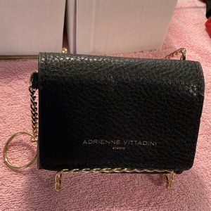 ADRIENNE VITTADINI Studio WALLET/COIN PURSE-Black with Snap & Keychain-GUC